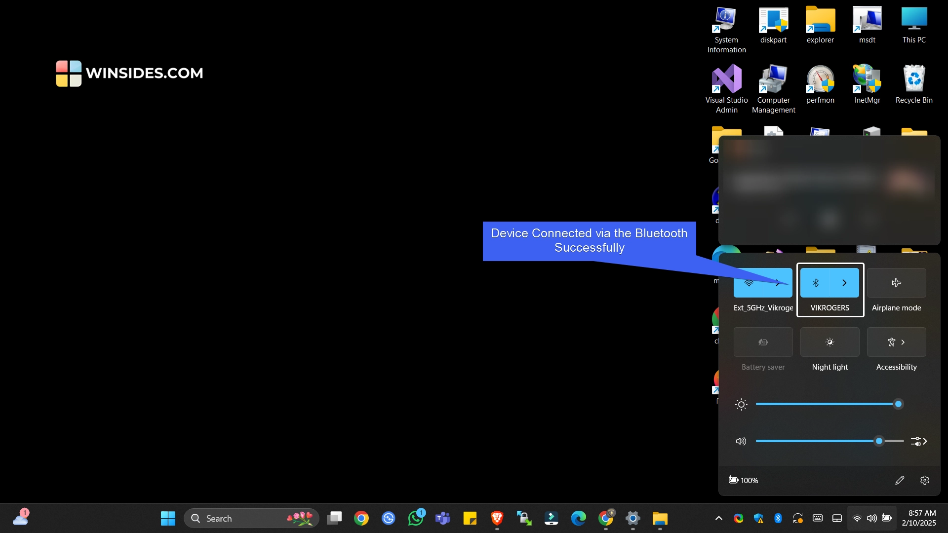 Device connected via Bluetooth Successfully Device connected via Bluetooth Successfully