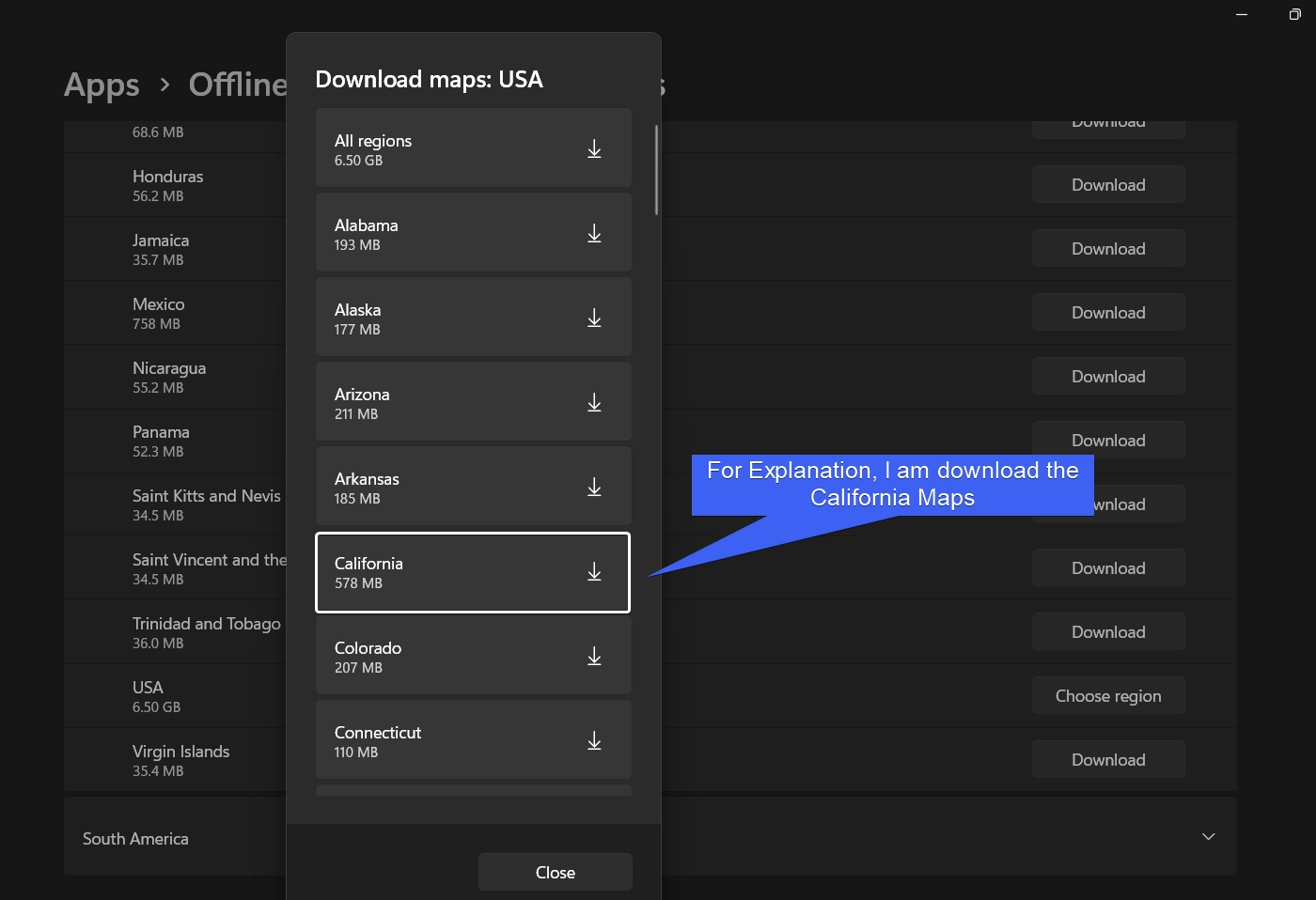 Download the USA Offline Map on Windows11 Download the USA Offline Map on Windows11