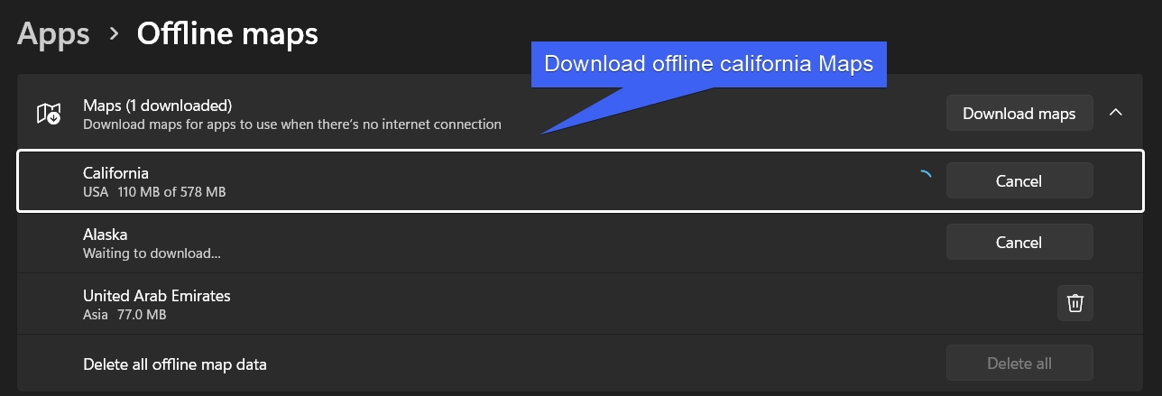 Downloading Offline California Maps Downloading Offline California Maps