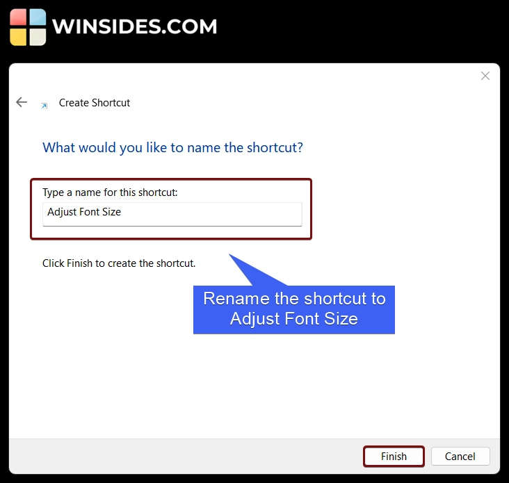 Rename the shortcut to Adjust Font Size Rename the shortcut to Adjust Font Size