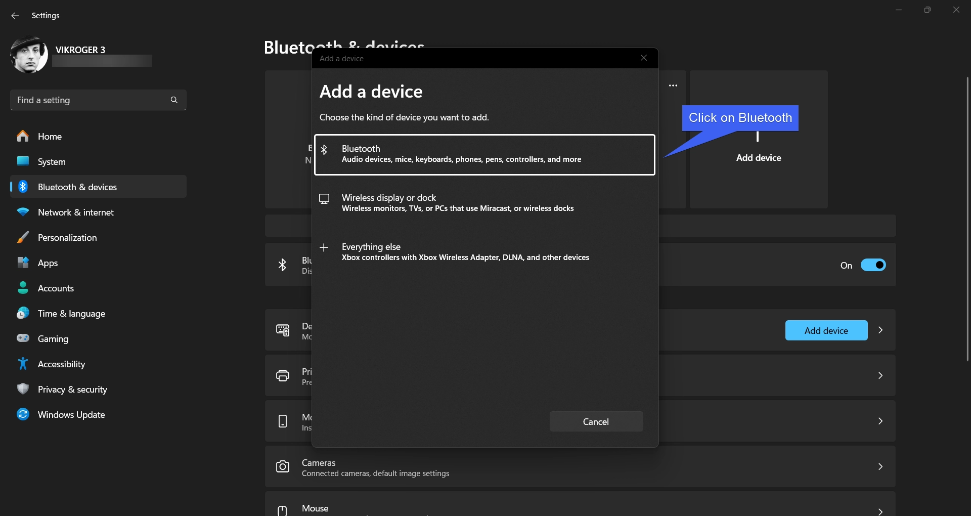 Select Bluetooth Select Bluetooth