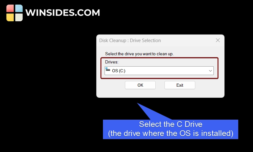 Select the C Drive Select the C Drive