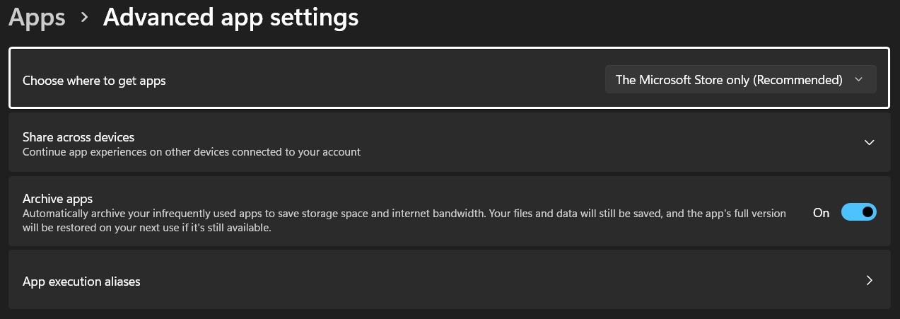 The Microsoft Store only (Recommended) The Microsoft Store only (Recommended)