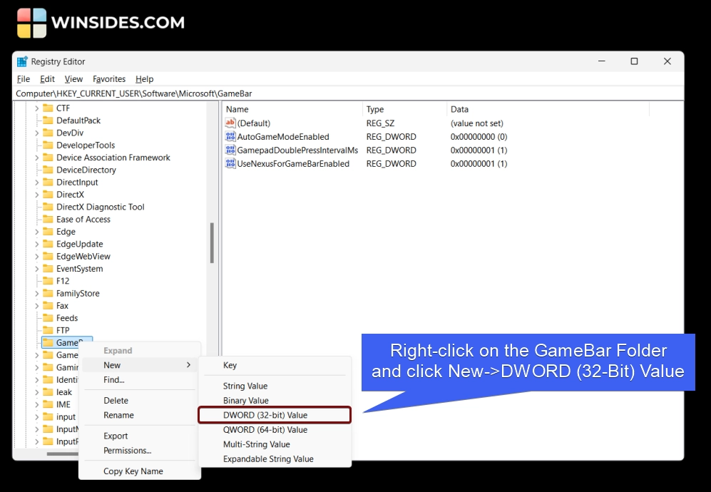 Create a New DWORD (32-Bit) Value Create a New DWORD (32-Bit) Value