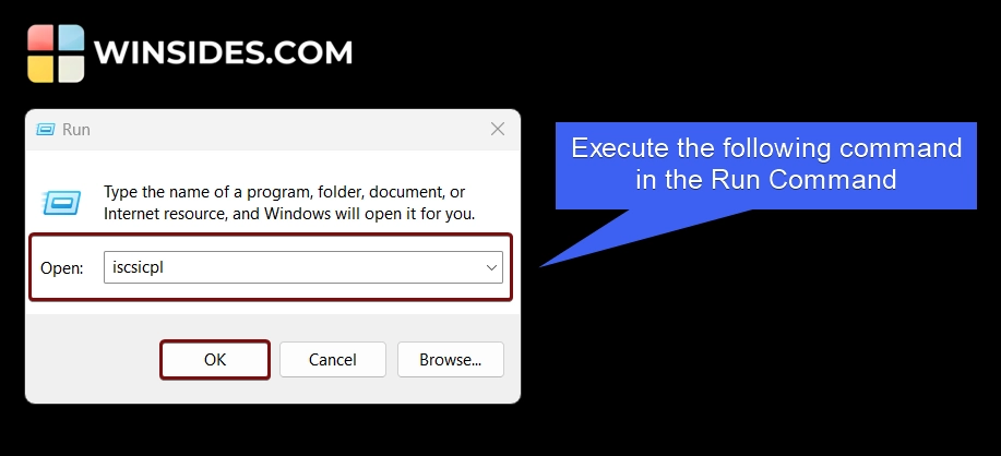 Execute the following command in the Run Execute the following command in the Run