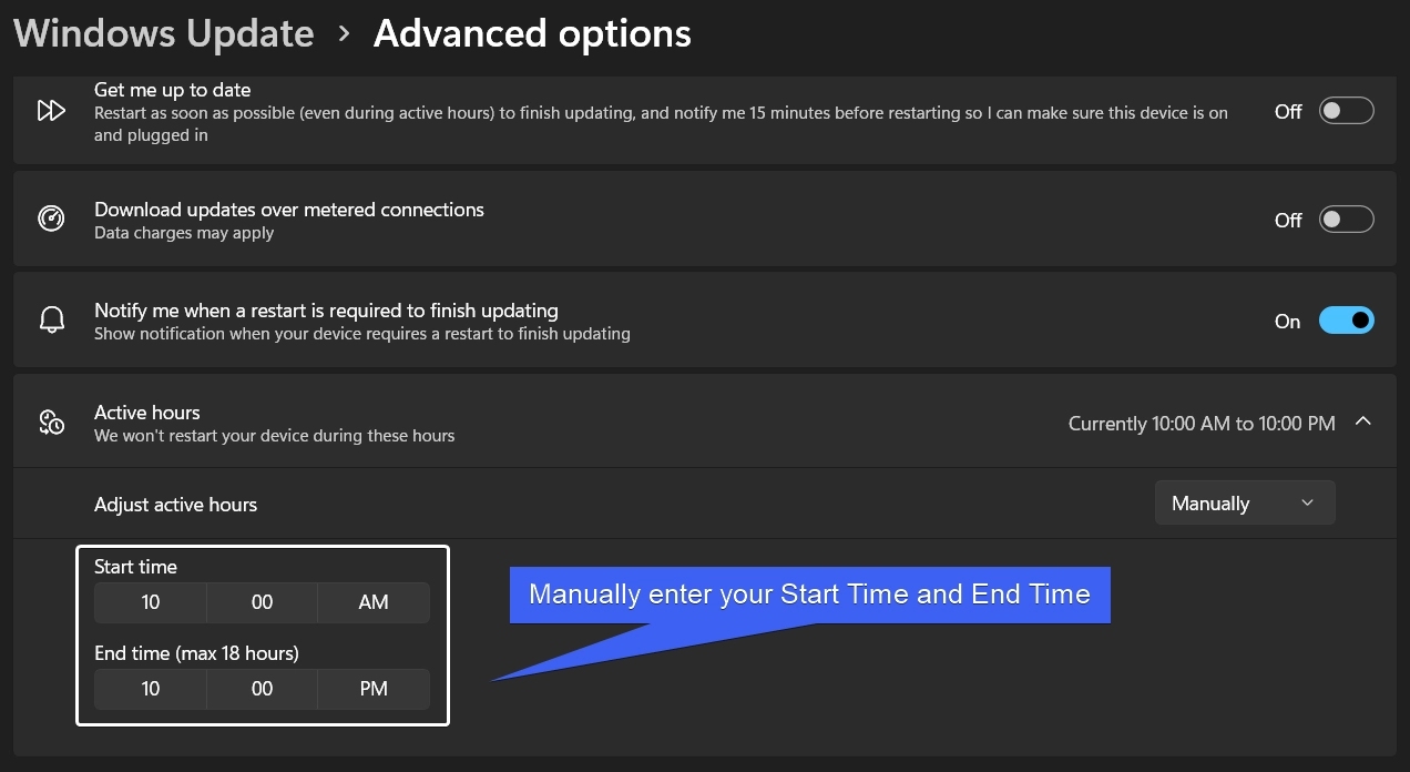 Adjust Active Hours on Windows 11 Adjust Active Hours on Windows 11