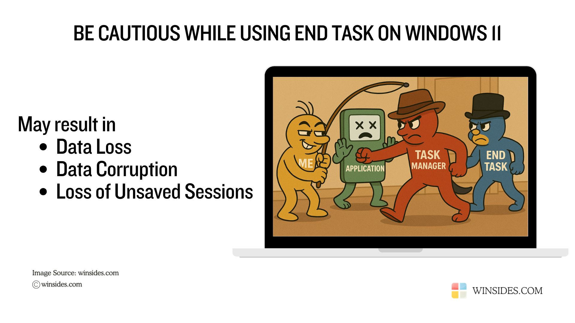 Be cautious while using End Task on Windows 11 Be cautious while using End Task on Windows 11