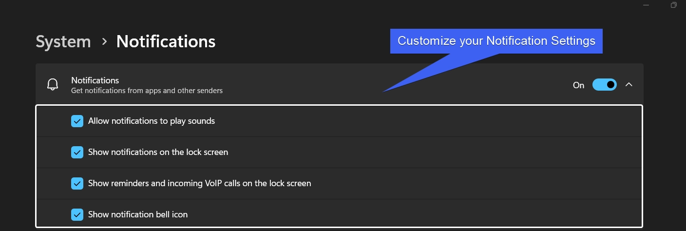 Customize your Notification Settings Customize your Notification Settings