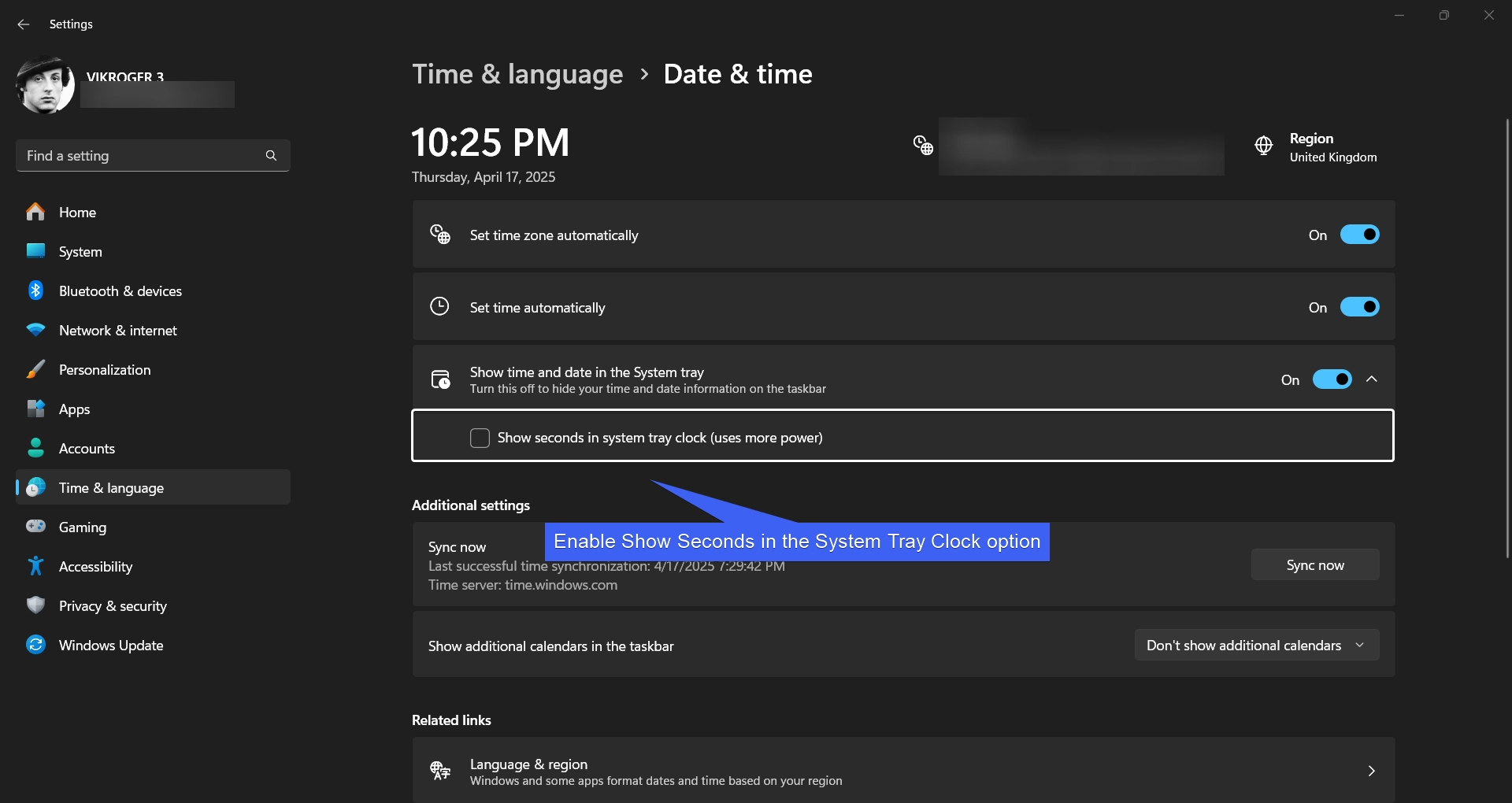 Enable Show Seconds in the in the System Tray Clock Enable Show Seconds in the in the System Tray Clock