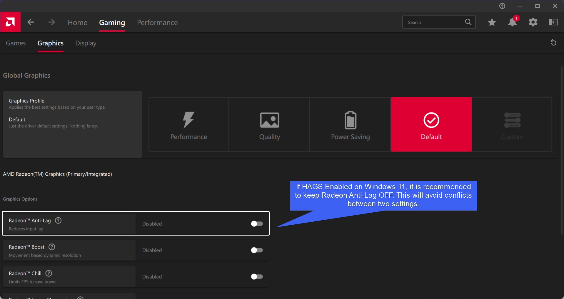 My AMD Radeon Settings My AMD Radeon Settings