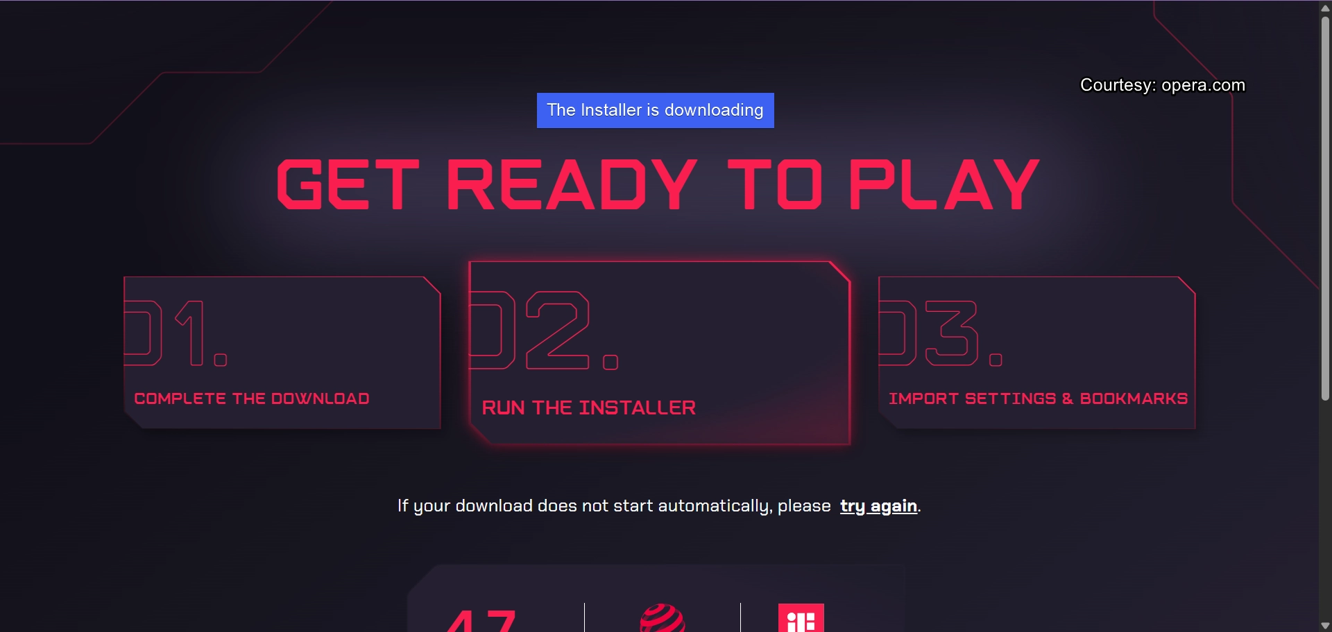 The installer is downloading The installer is downloading