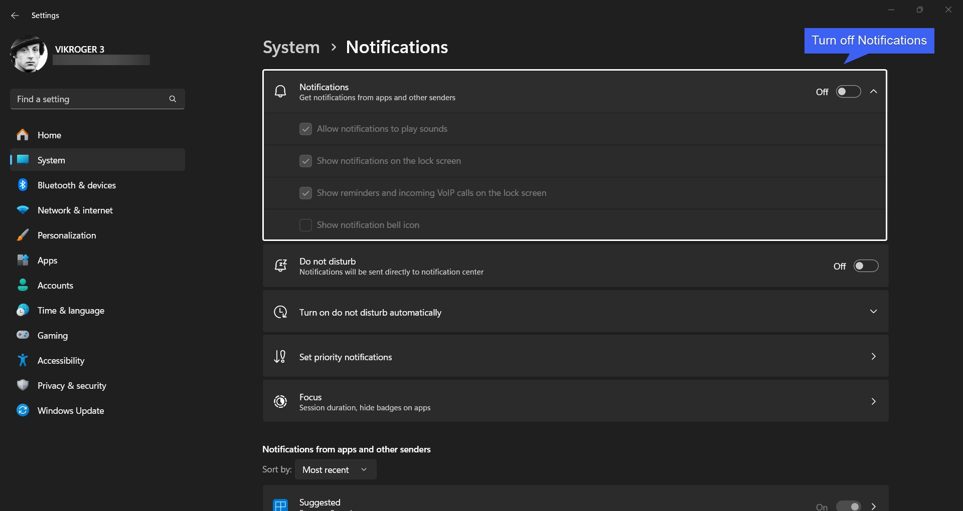Turn off Notifications on Windows 11 Turn off Notifications on Windows 11