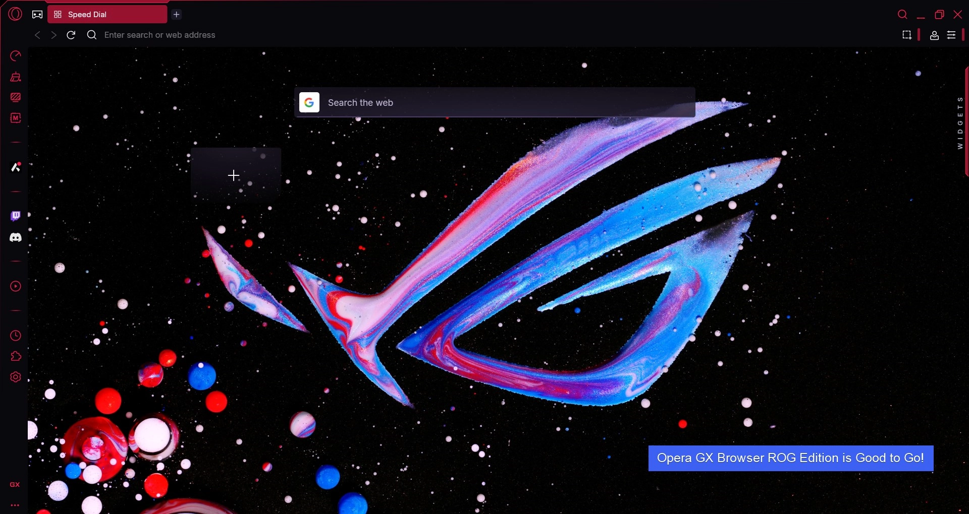 Your Opera Browser ROG Edition is good to go Your Opera Browser ROG Edition is good to go