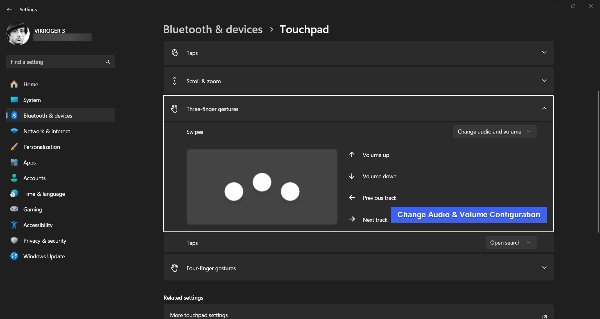Change Audio and Volume configuration Change Audio and Volume configuration