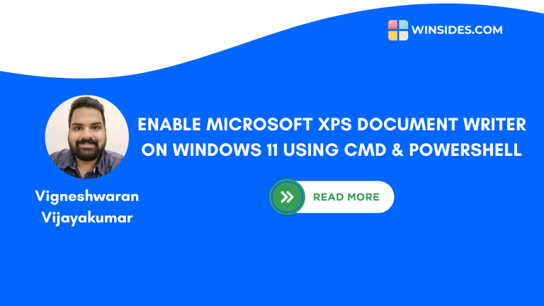 Enable Microsoft XPS Document Writer using CMD & PowerShell