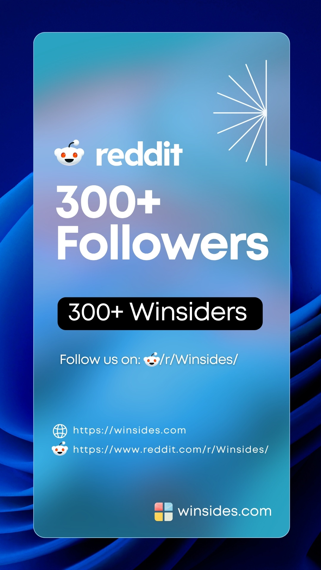 What's New?! 2 winsides.com hit 300+ followers on Reddit