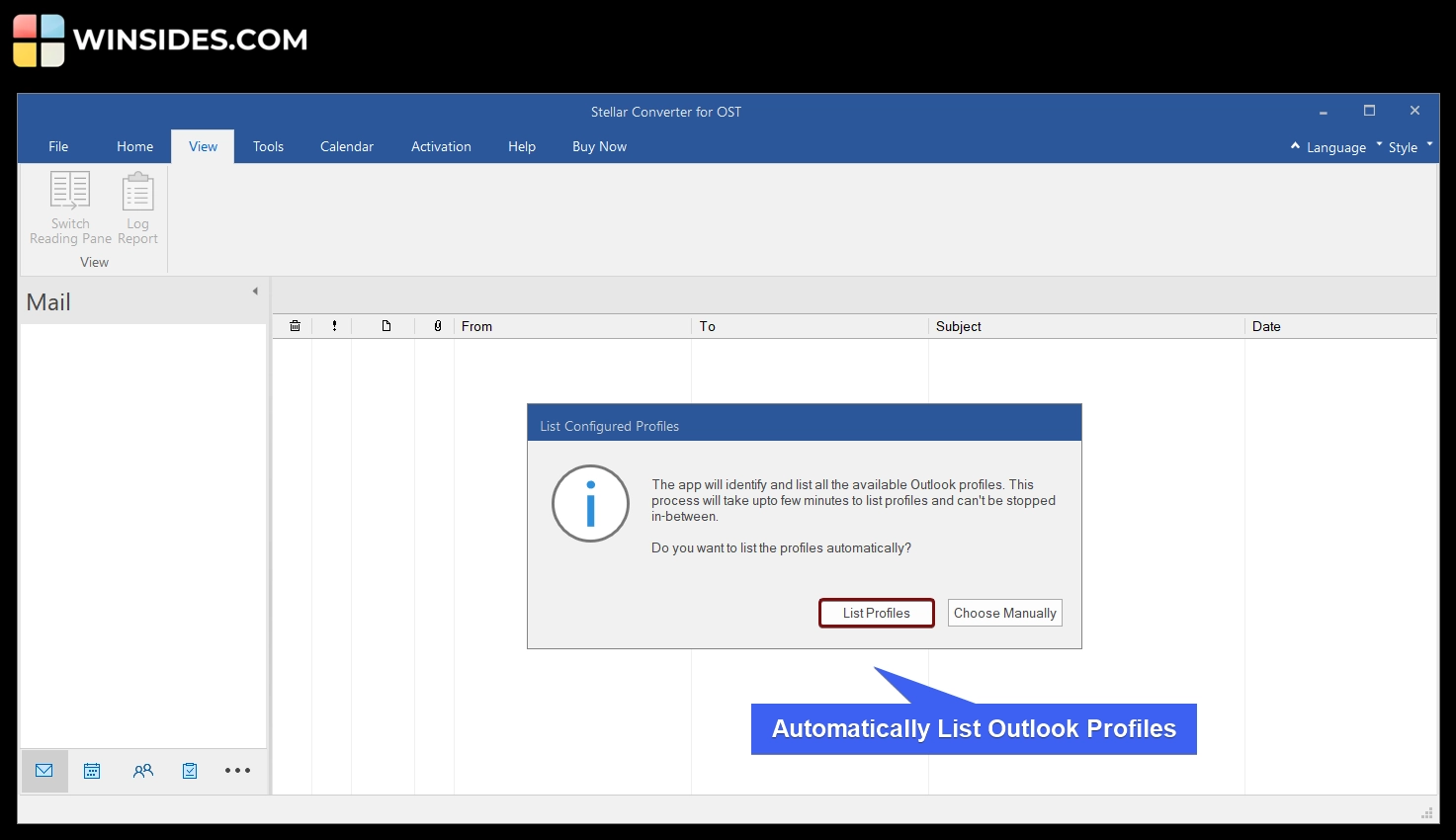 Automatically list Outlook Profiles Automatically list Outlook Profiles