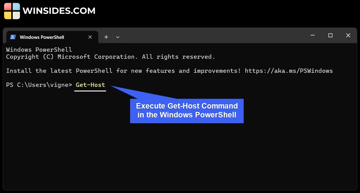 Execute Get-Host Command in the PowerShell Execute Get-Host Command in the PowerShell