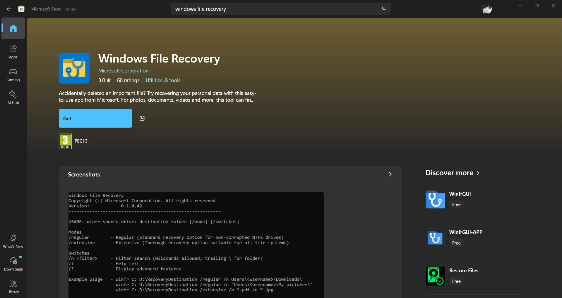 Windows File Recovery Windows File Recovery