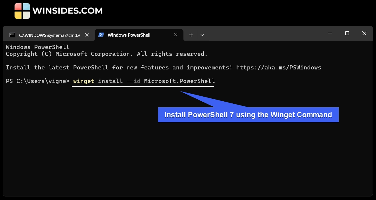 Install PowerShell 7 using the Winget Command Install PowerShell 7 using the Winget Command