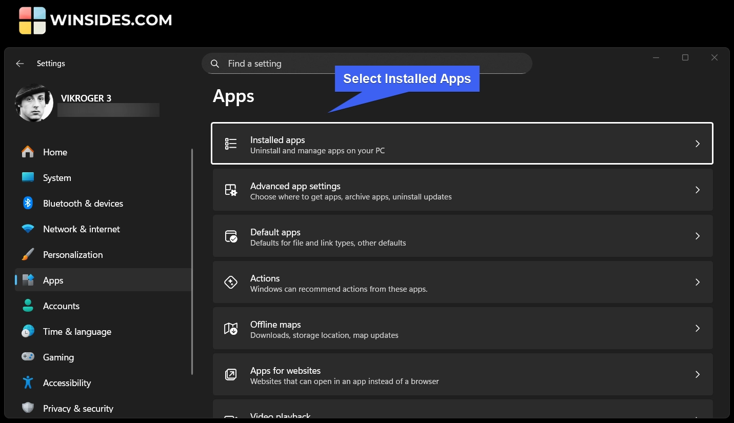 Installed Applications Installed Applications