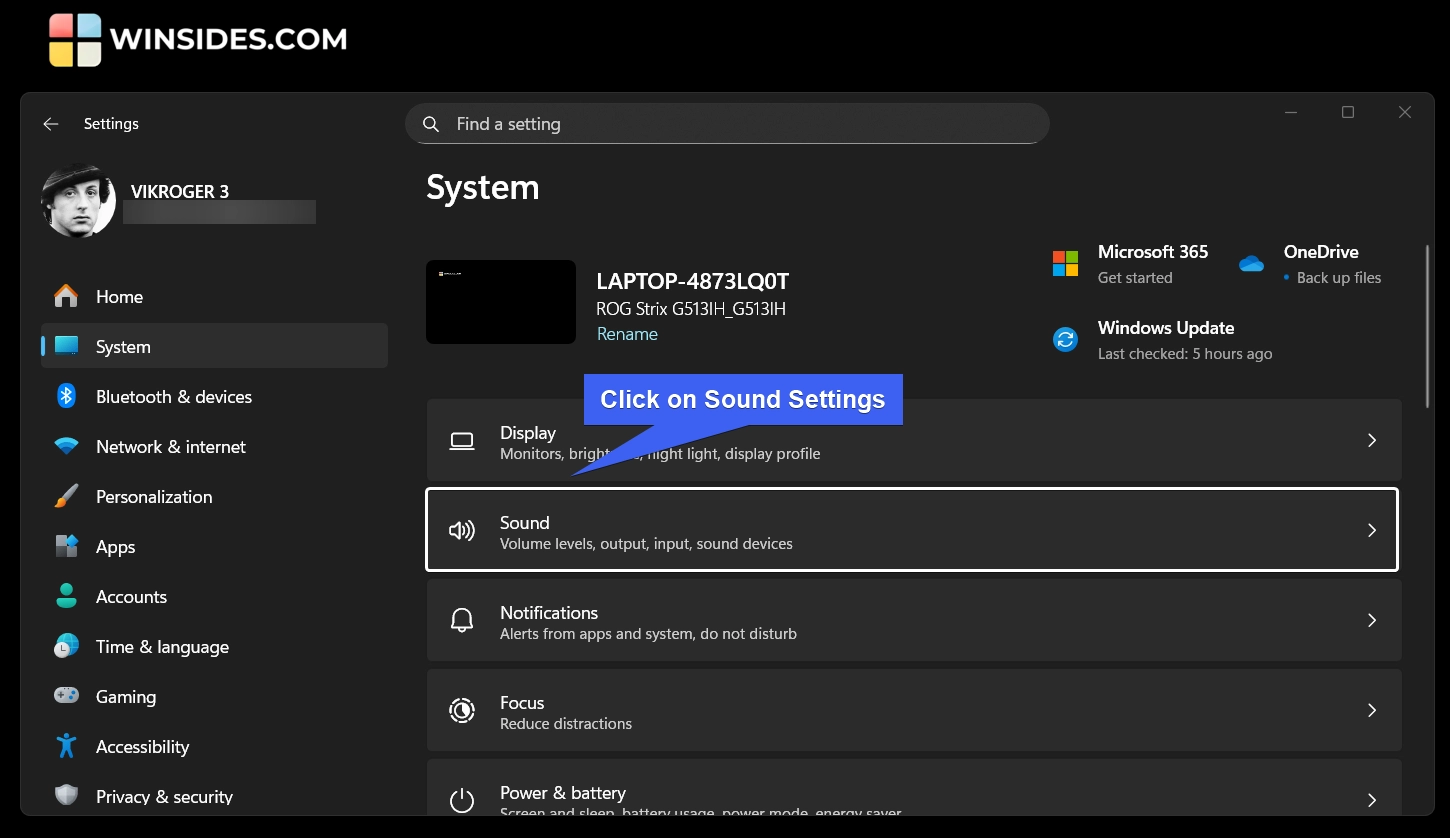 Sound Settings Sound Settings