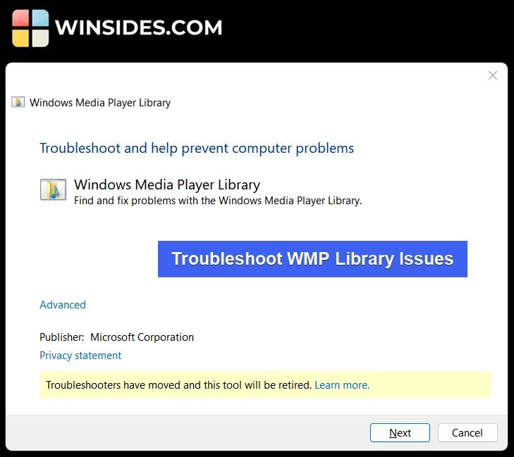 Troubleshoot WMP Library Issues Troubleshoot WMP Library Issues