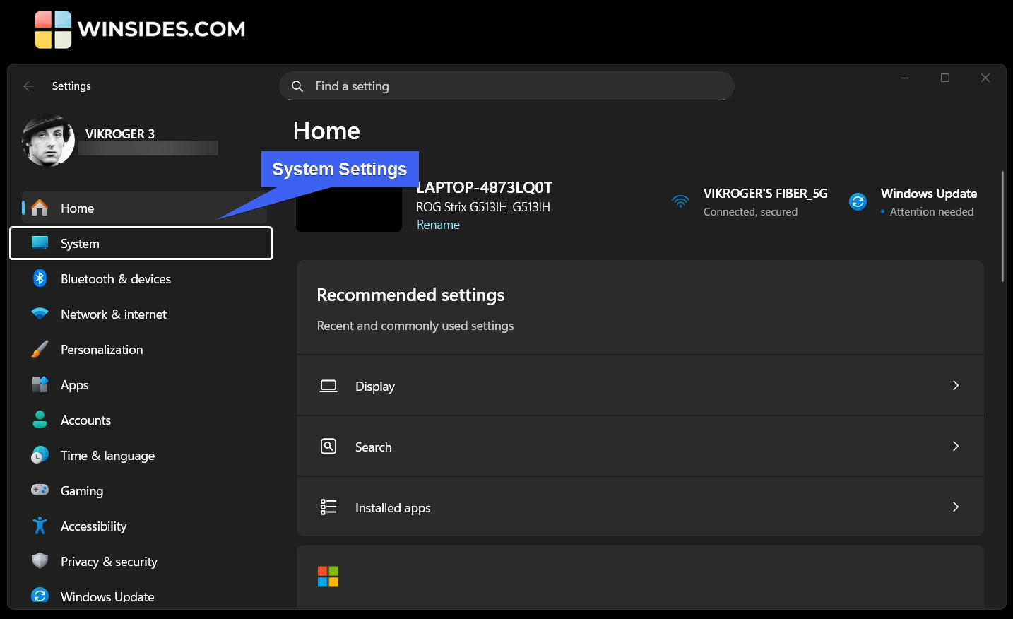 System Settings System Settings