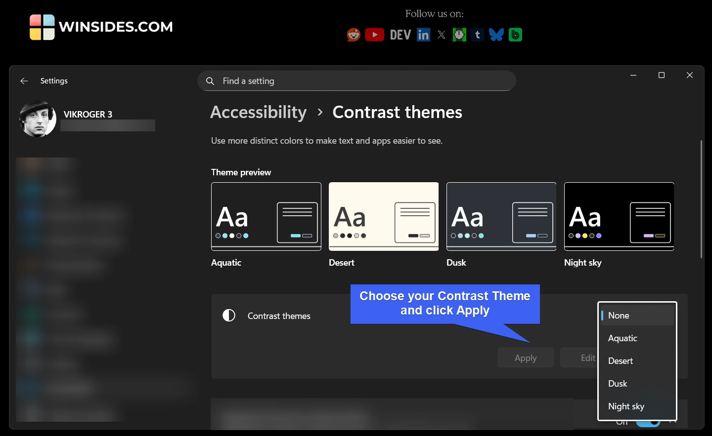 Select your Contrast Theme Select your Contrast Theme