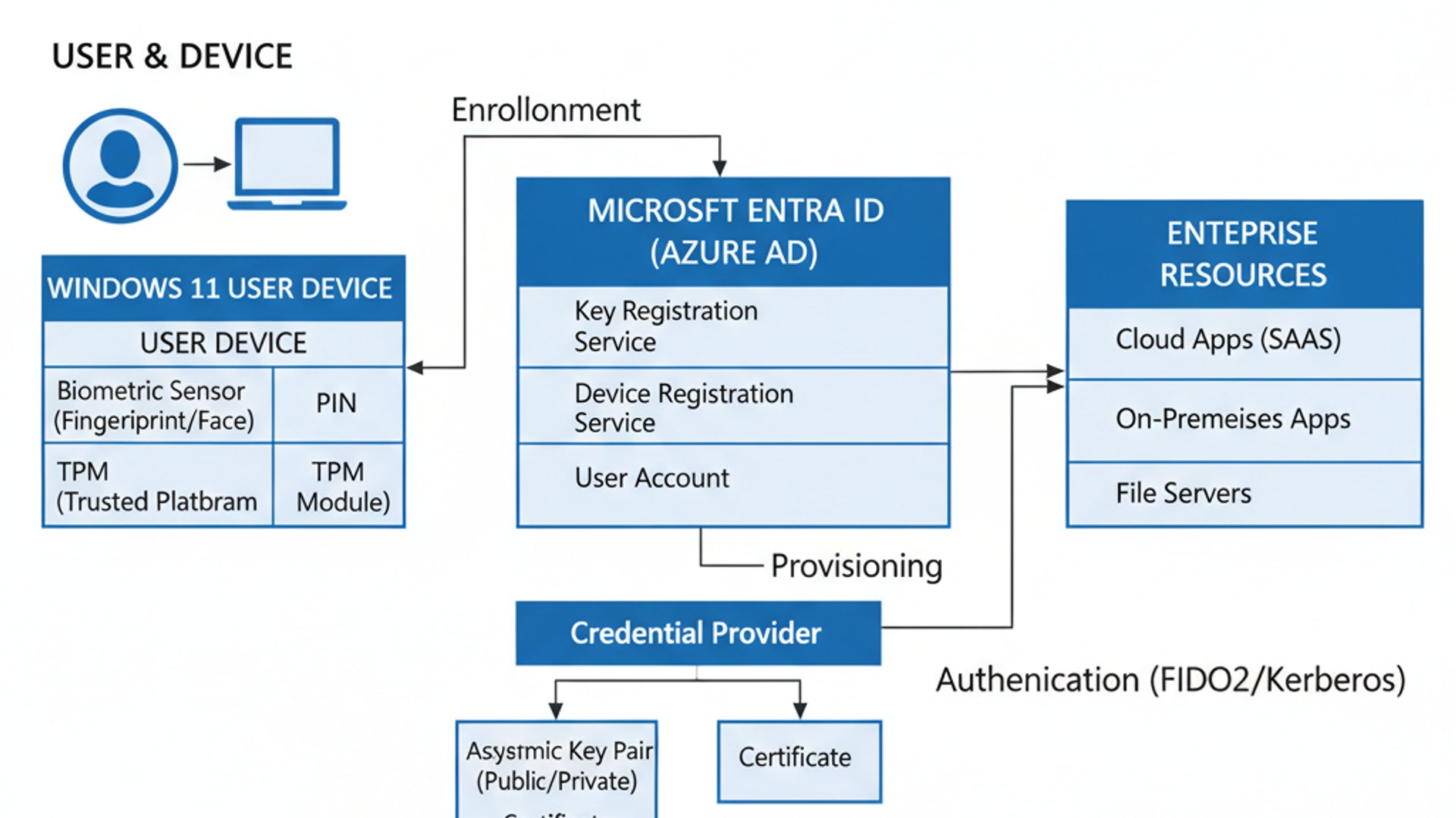 Illustration explaining working of Microsoft Passport on Windows 11