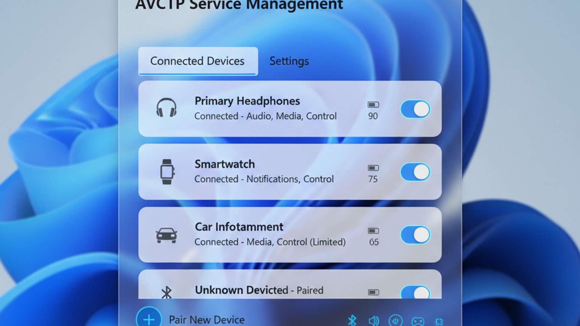 AVCTP Service Management on Windows 11