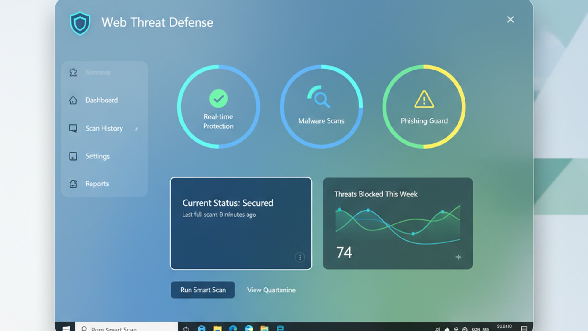 concept visualization for Web Threat Defense Service on Windows 11